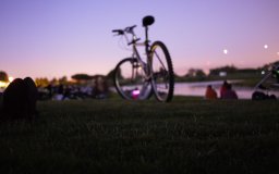 blurry bike july fourth evening