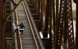 santa cruz boardwalk train tracks bridge
